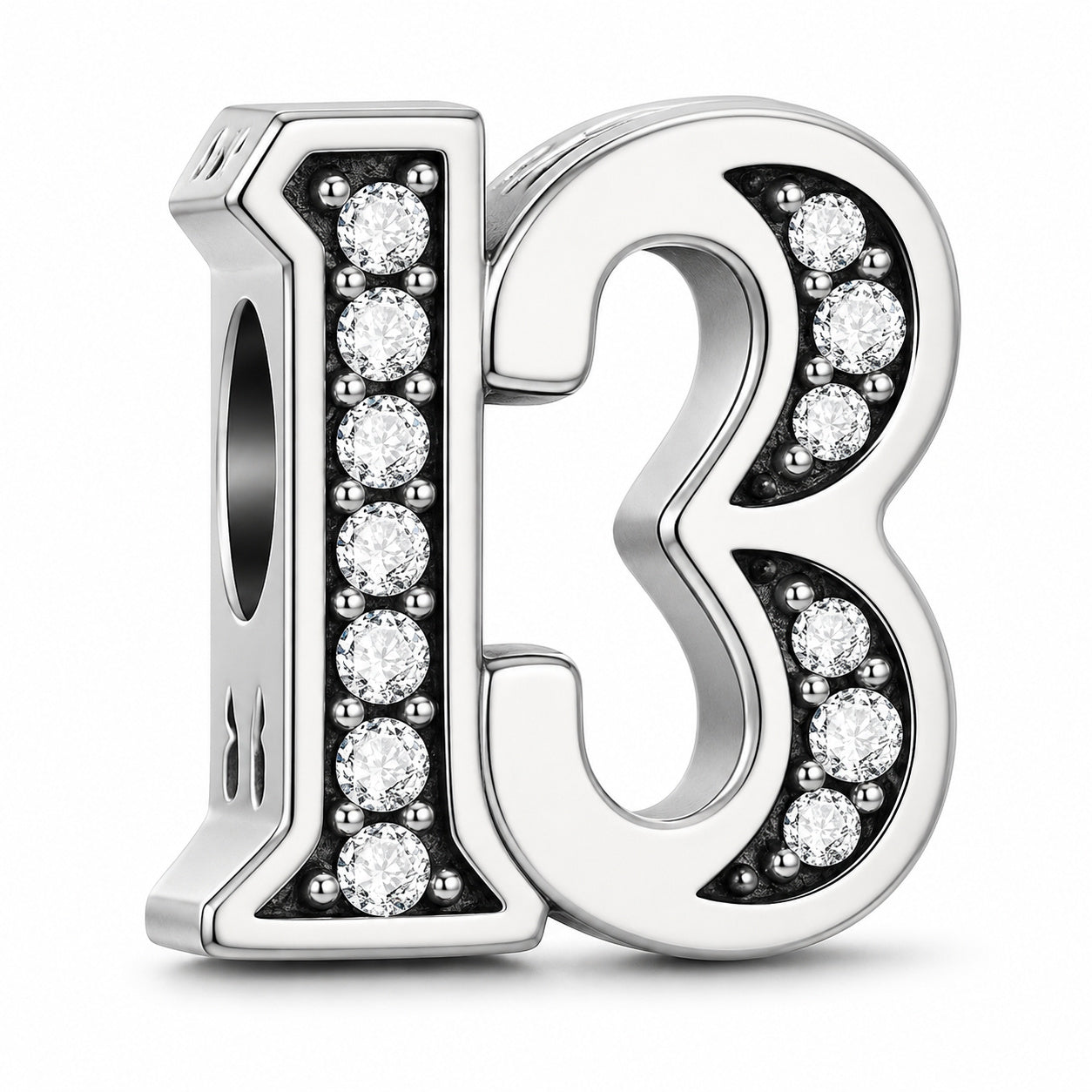 13th Birthday Sterling Silver Charm Hallmarked S925 for Charm Bracelet and Necklace