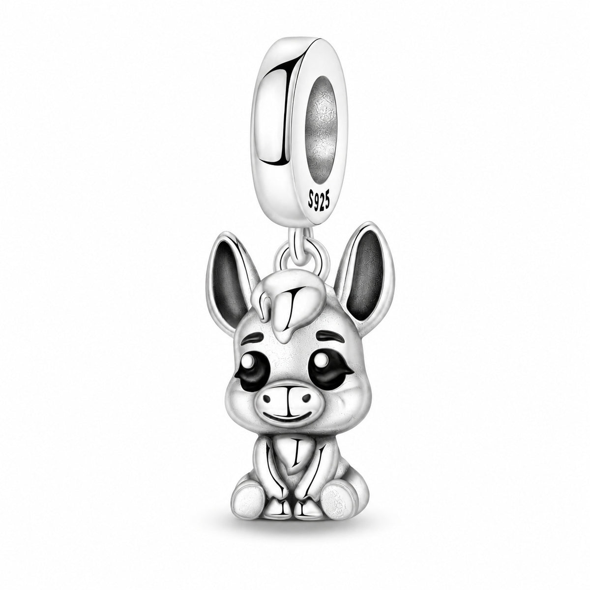 S925 Sterling Silver Donkey Dangle Charm For Bracelets