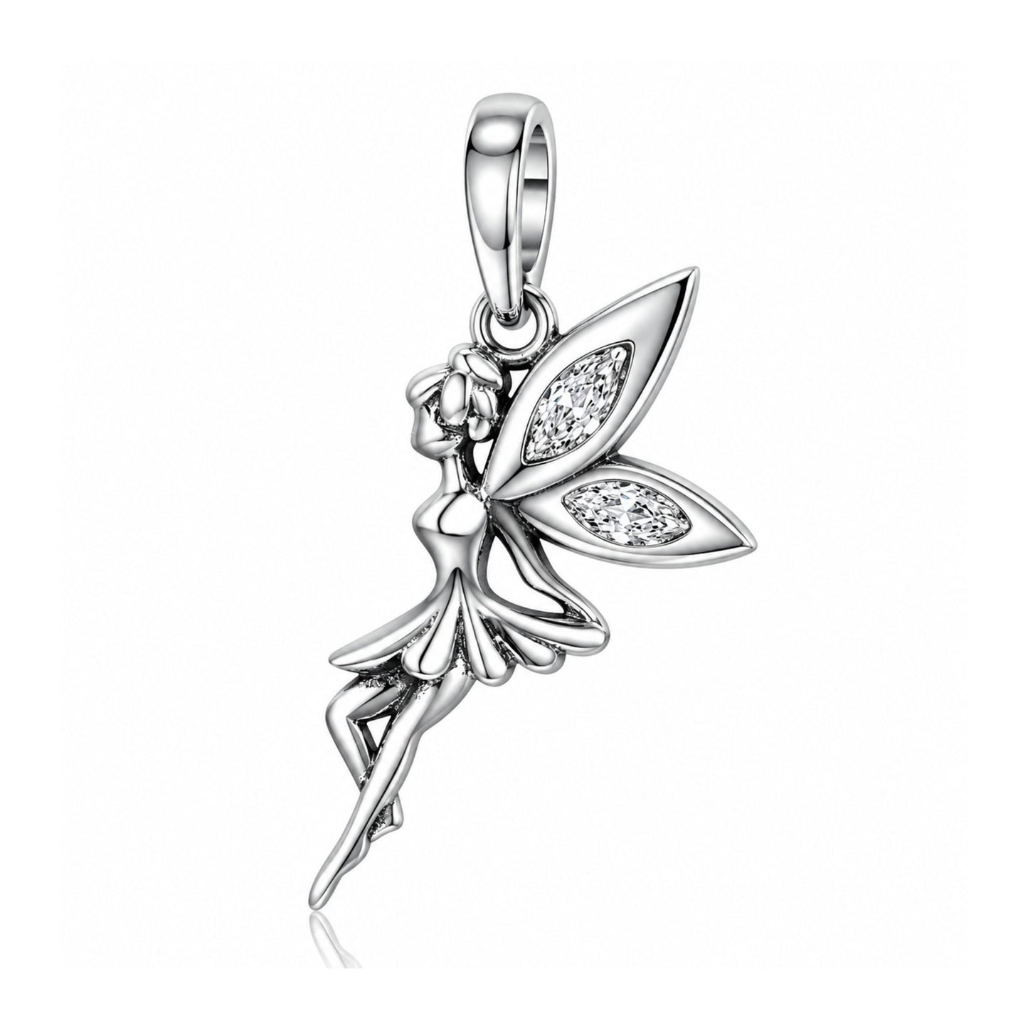Pixie Fairy Dangle Sterling Silver Charm Hallmarked S925 for Charm Bracelet and Necklace