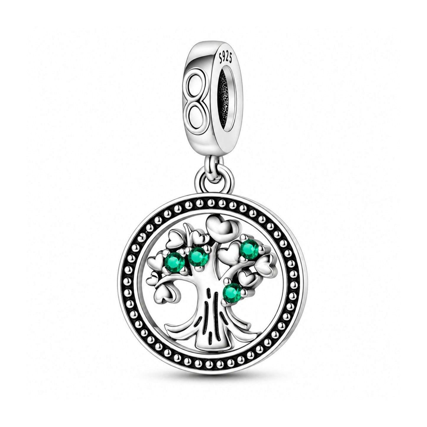 Tree of Life Dangle Sterling Silver Charm Hallmarked S925 for Charm Bracelet and Necklace
