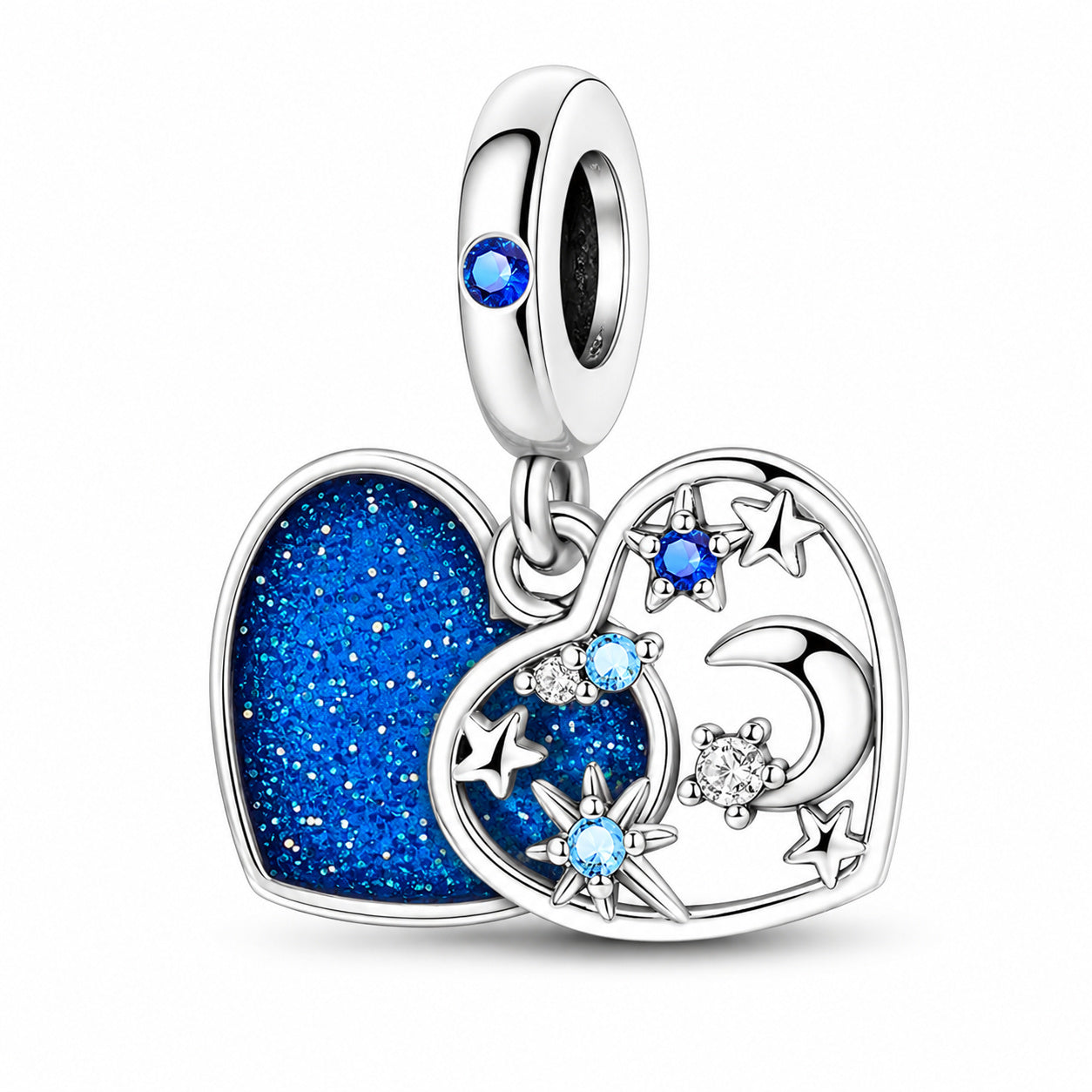 I Told The Stars About Your - Moon Stars Charm Hallmarked S925 for Charm Bracelet and Necklace