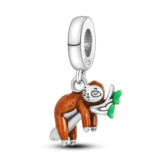 Lazy Koala Dangle Charm for Bracelet, S925 Sterling Silver