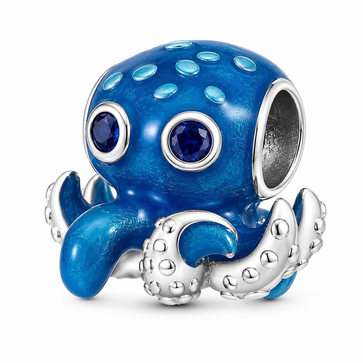 Ocean Blue Octopus Charm Hallmarked S925 for Charm Bracelet and Necklace
