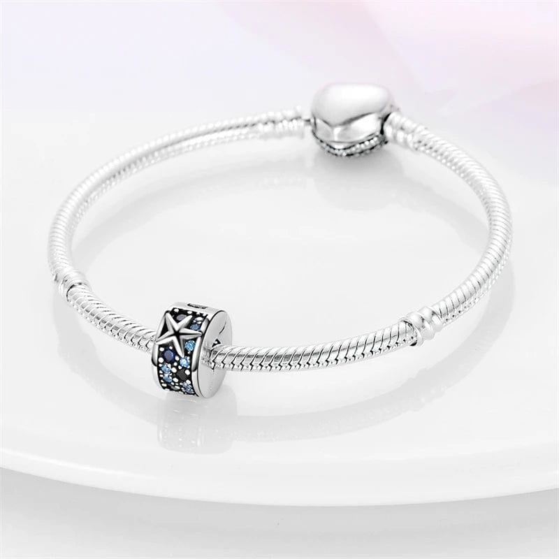 Ocean Starfish Clip Sterling Silver Charm Hallmarked S925 for Charm Bracelet and Necklace