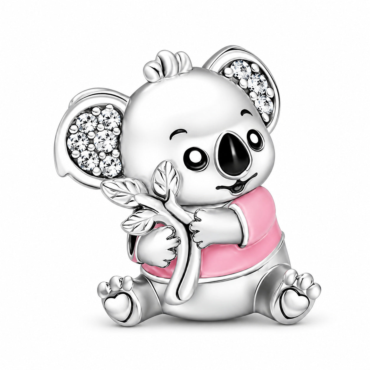 Pink Koala Bead Charm Hallmarked S925 for Charm Bracelet and Necklace