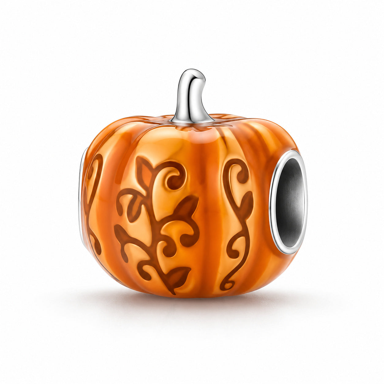 Pumpkin Halloween Sterling Silver Charm Hallmarked S925 for Charm Bracelet and Necklace