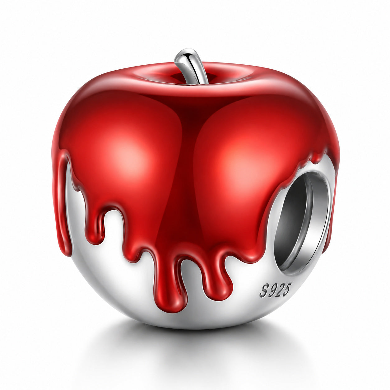 Red Apple Charm Hallmarked S925 for Charm Bracelet and Necklace