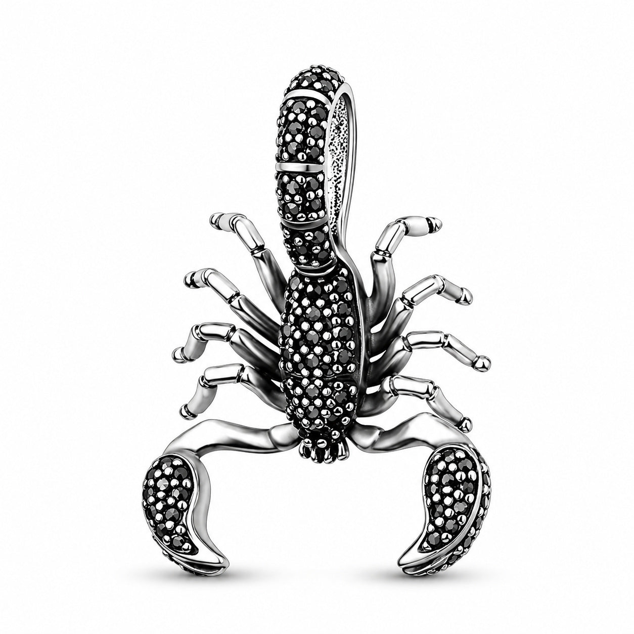 Black Scorpion Dangle Charm Hallmarked S925 for Charm Bracelet and Necklace