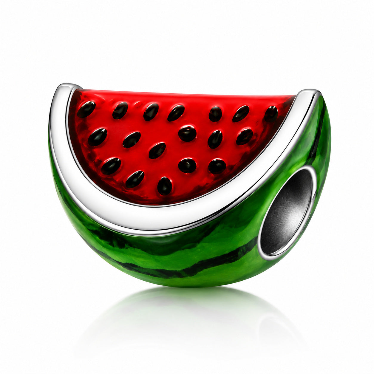 Watermelon Charm for Bracelet, S925 Sterling Silver