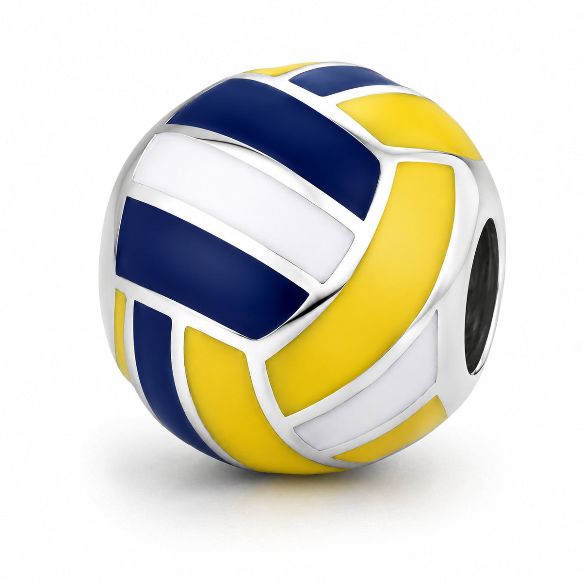 S925 Sterling Silver Sports Series Volleyball Bead Charm For Bracelets