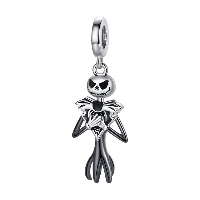 Jack Skull Charm For Bracelet, S925 Sterling Silver