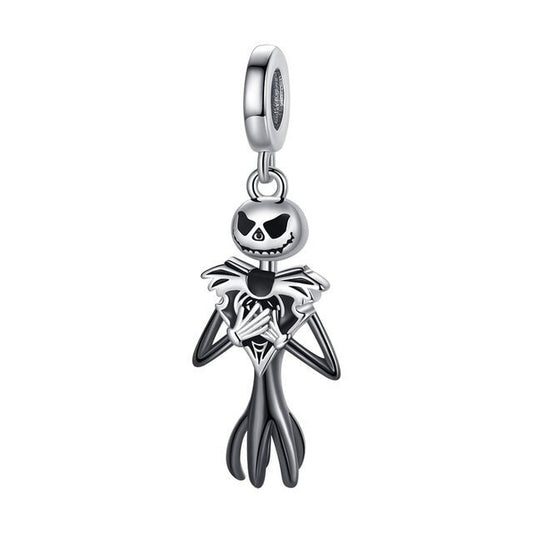 Jack Skull Charm For Bracelet, S925 Sterling Silver