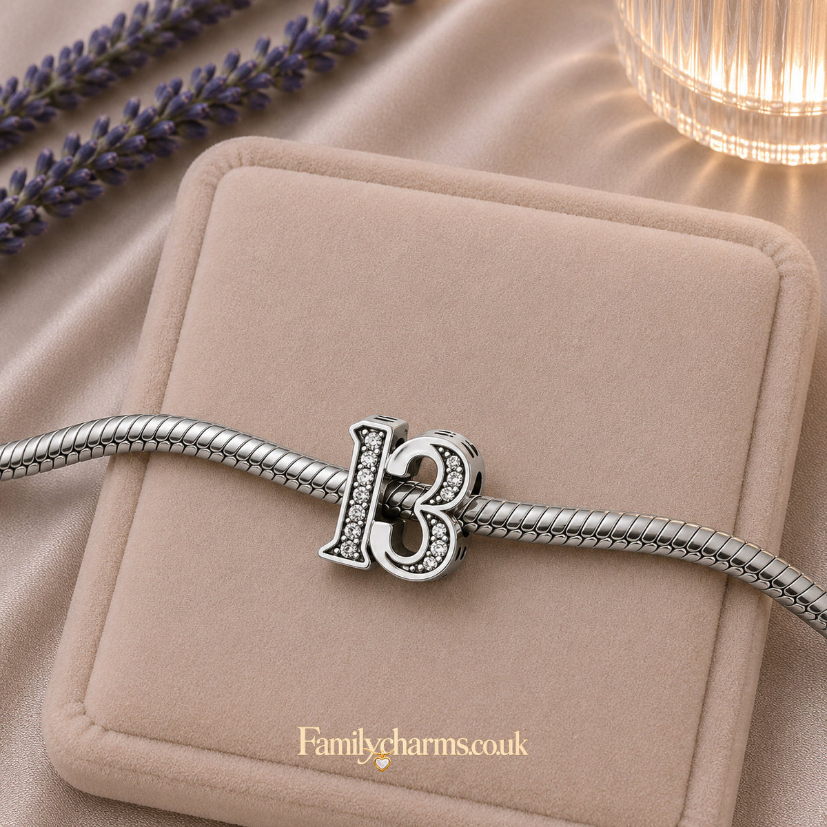 13th Birthday Sterling Silver Charm Hallmarked S925 for Charm Bracelet and Necklace