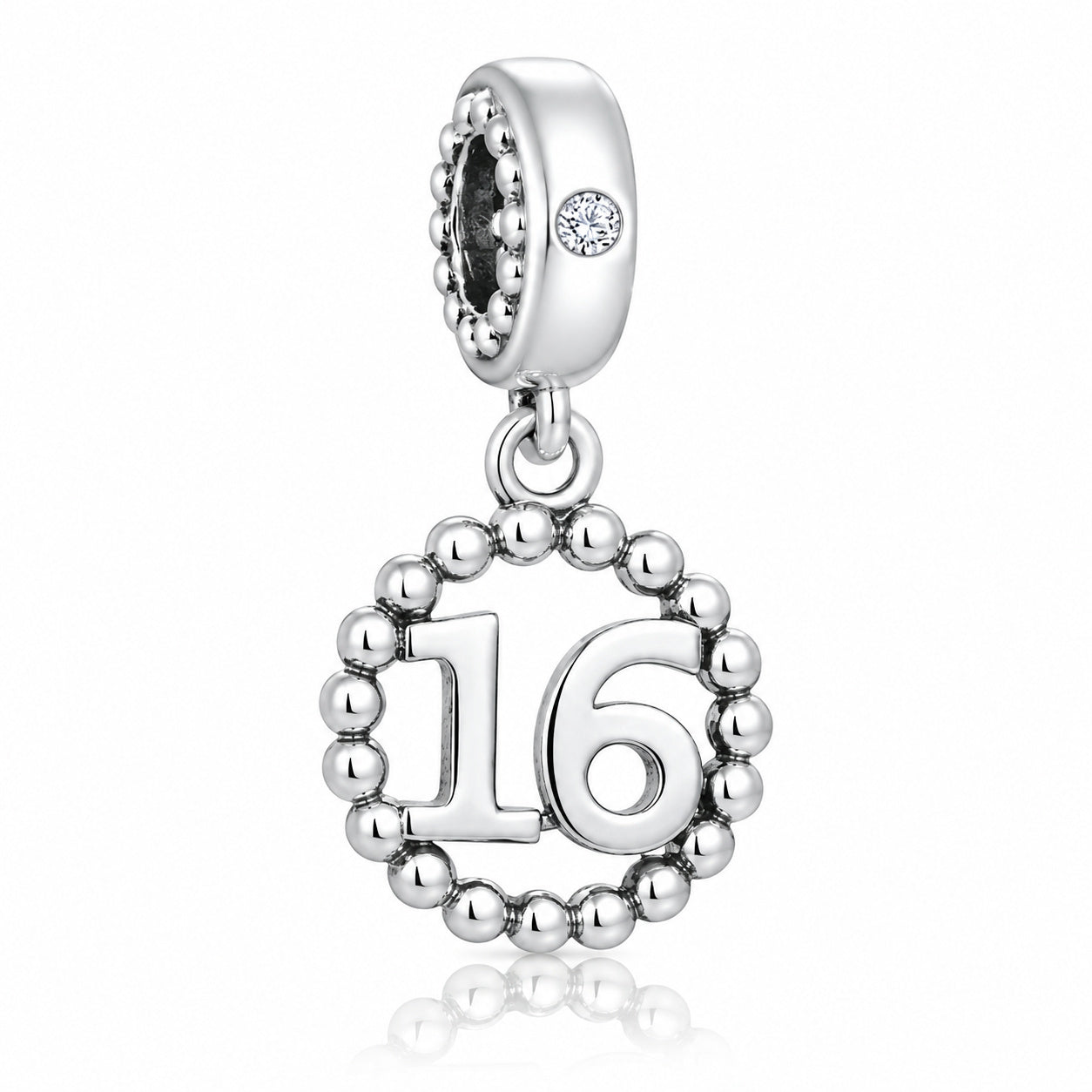 16 Birthday Dangle Charm Hallmarked S925 for Charm Bracelet and Necklace
