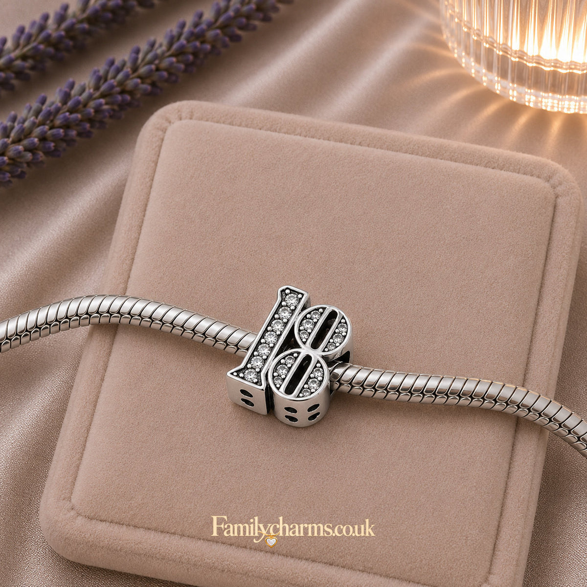 18th Birthday Sterling Silver Charm Hallmarked S925 for Charm Bracelet and Necklace
