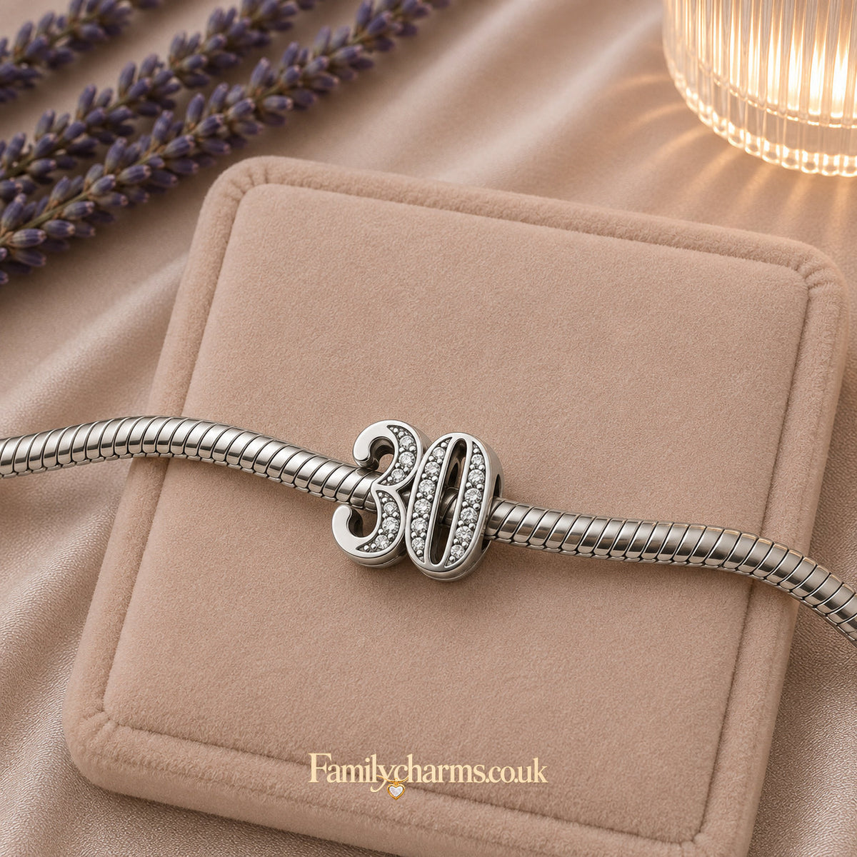 30th Birthday Sterling Silver Charm Hallmarked S925 for Charm Bracelet and Necklace