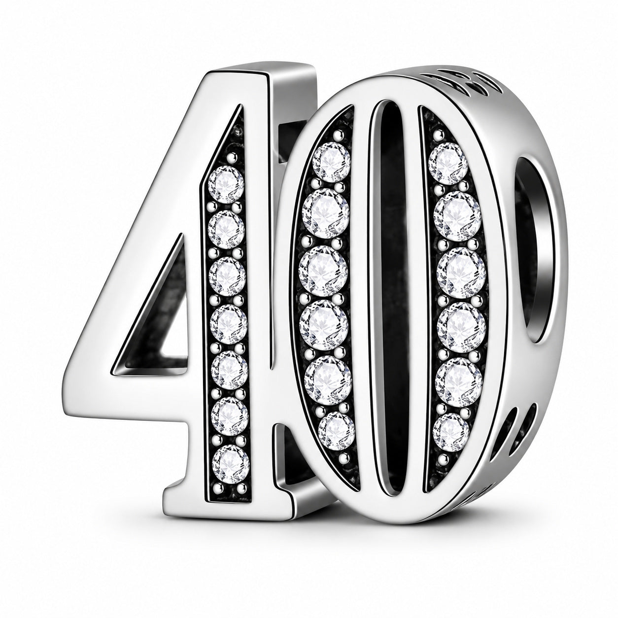 40th Birthday Sterling Silver Charm Hallmarked S925 for Charm Bracelet and Necklace