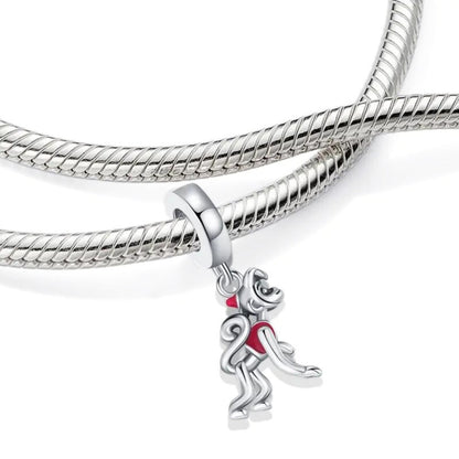 Affe Abu Naughty Monkey Sterling Silver Charm Hallmarked S925 for Charm Bracelet and Necklace