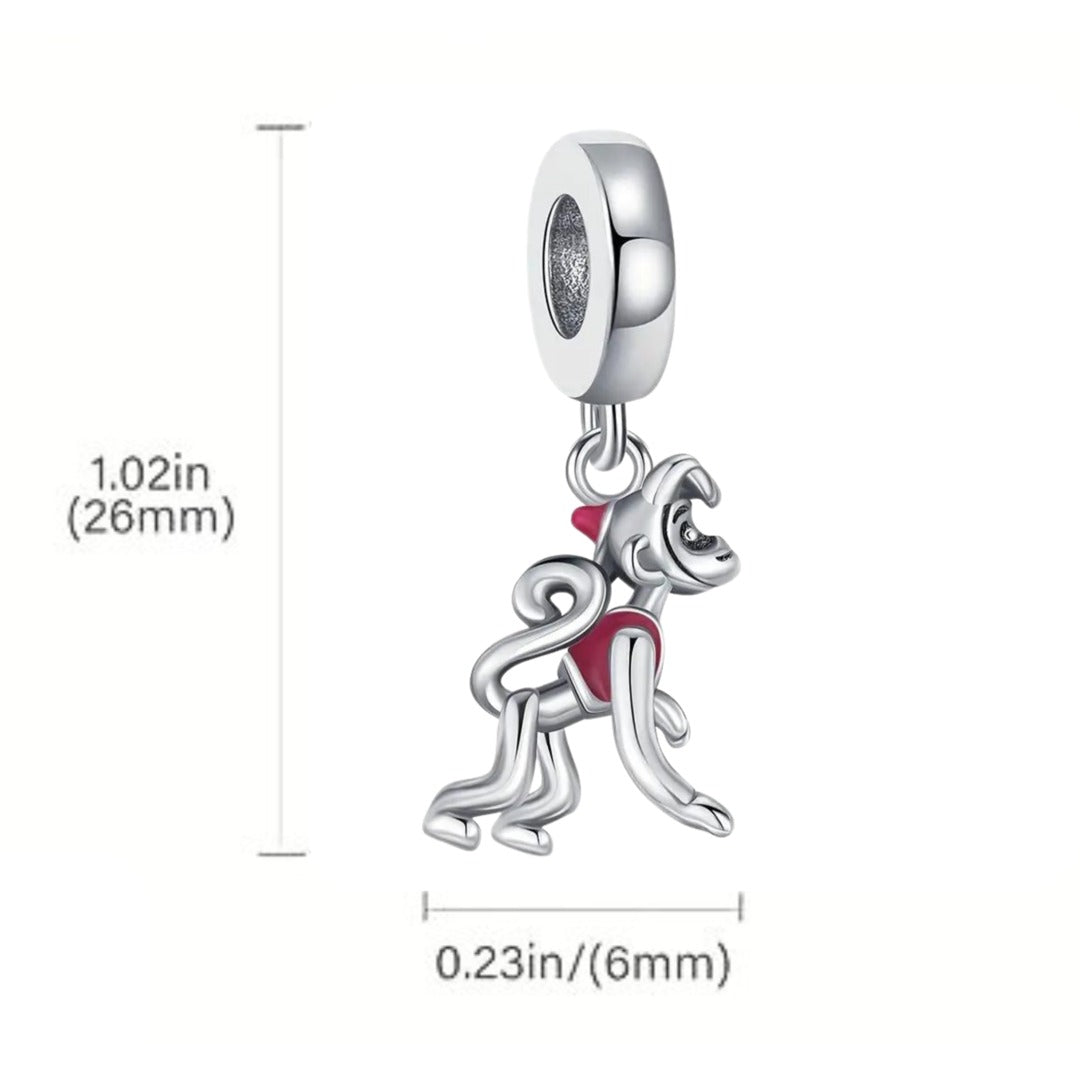 Affe Abu Naughty Monkey Sterling Silver Charm Hallmarked S925 for Charm Bracelet and Necklace