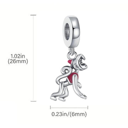 Affe Abu Naughty Monkey Sterling Silver Charm Hallmarked S925 for Charm Bracelet and Necklace