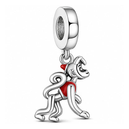 Affe Abu Naughty Monkey Sterling Silver Charm Hallmarked S925 for Charm Bracelet and Necklace