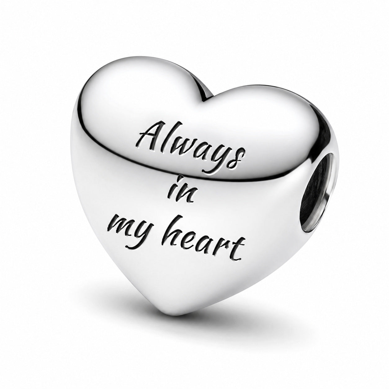 Always In My Heart Charm Sterling Silver Charm Hallmarked S925 for Charm Bracelet and Necklace