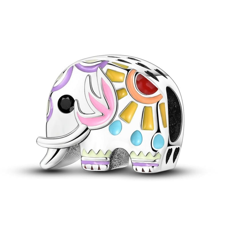 Art Elephant Sterling Silver Charm Hallmarked S925 for Charm Bracelet and Necklace