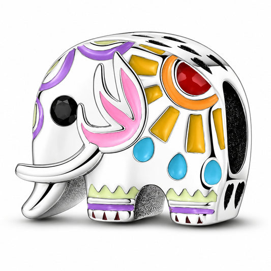 Art Elephant Sterling Silver Charm Hallmarked S925 for Charm Bracelet and Necklace