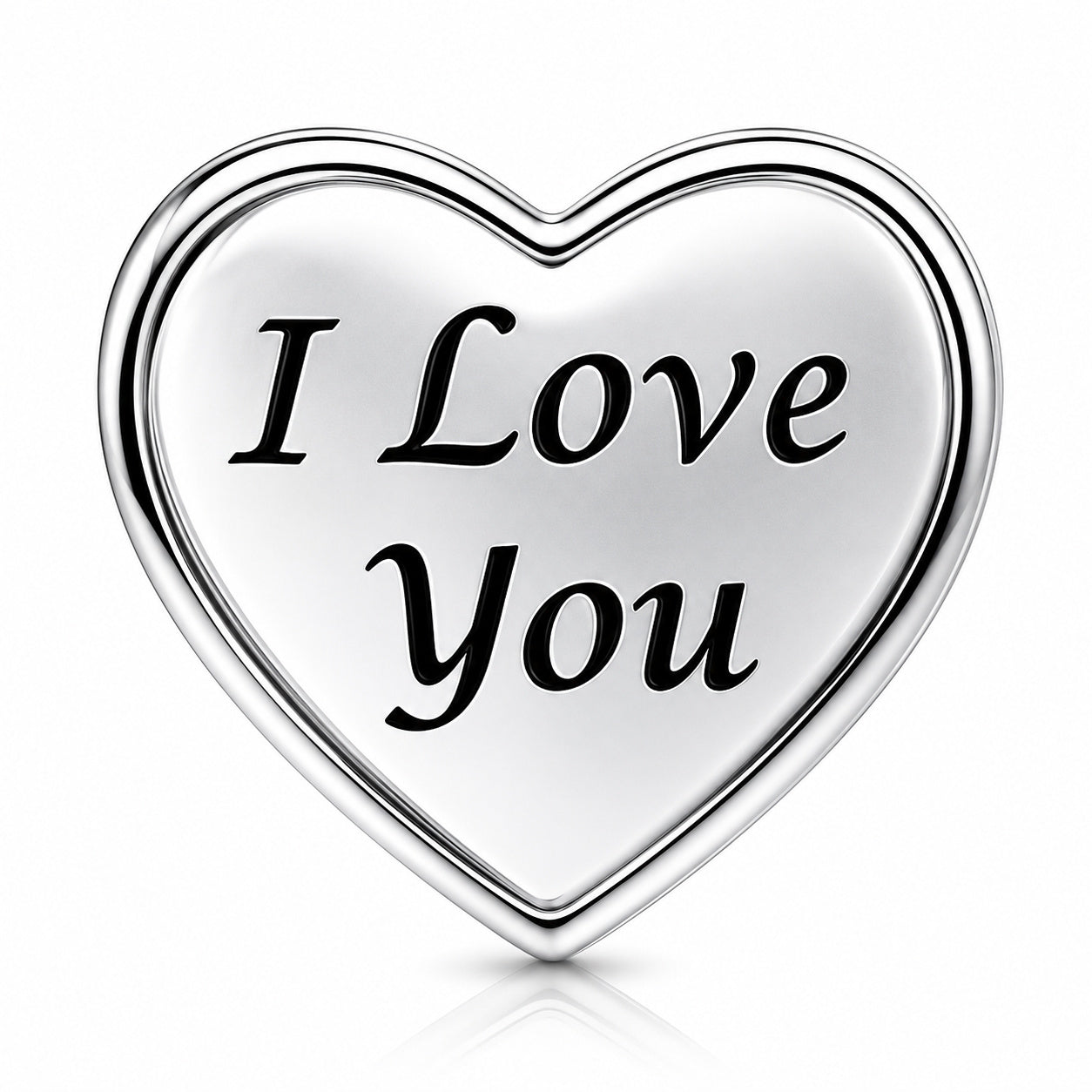 Auntie I Love You Heart Sterling Silver Charm Hallmarked S925 for Charm Bracelet and Necklace