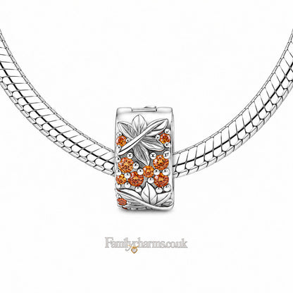 Autumn Winter Clip Sterling Silver Charm Hallmarked S925 for Charm Bracelet and Necklace
