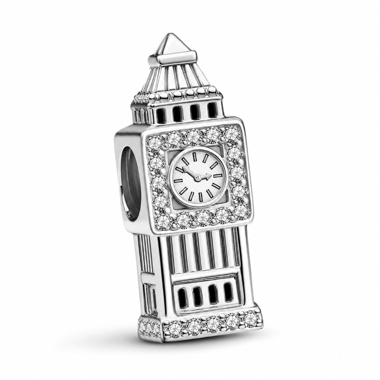 Big Ben Bead Charm Sterling Silver Charm Hallmarked S925 for Charm Bracelet and Necklace