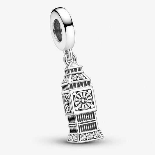 Big Ben Dangle Charm Sterling Silver Charm Hallmarked S925 for Charm Bracelet and Necklace