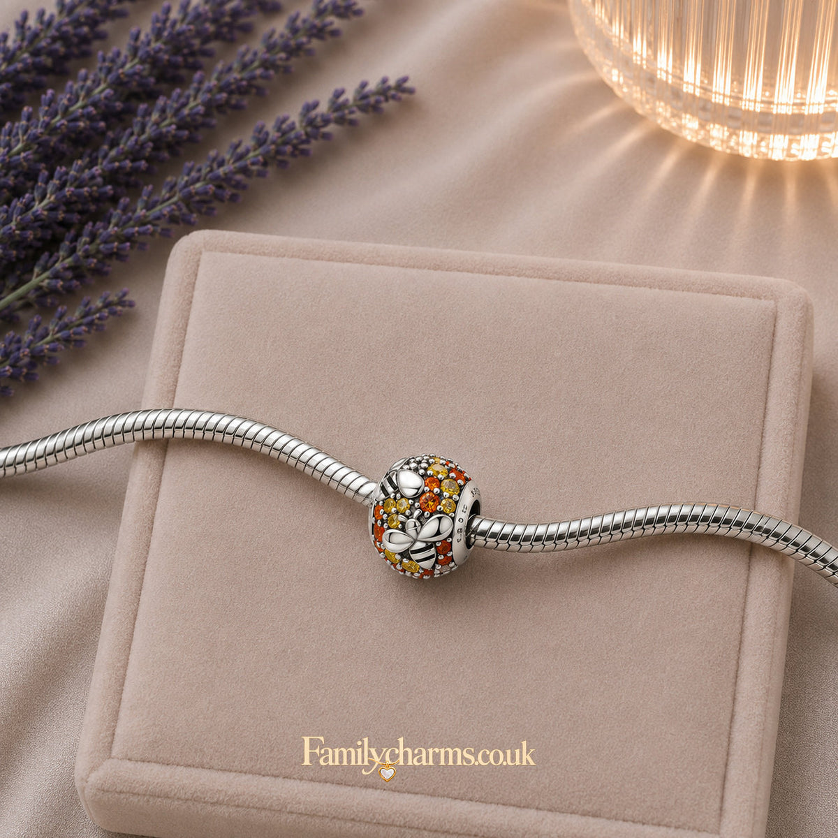 Bumble Bee Bead Sterling Silver Charm Hallmarked S925 for Charm Bracelet and Necklace