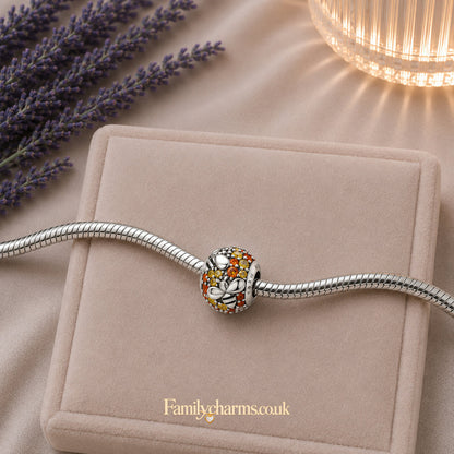 Bumble Bee Bead Sterling Silver Charm Hallmarked S925 for Charm Bracelet and Necklace