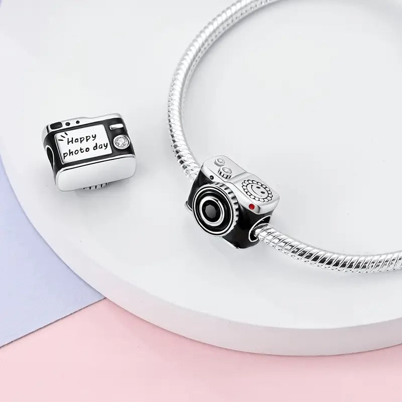Camera Charm Sterling Silver Charm Hallmarked S925 for Charm Bracelet and Necklace