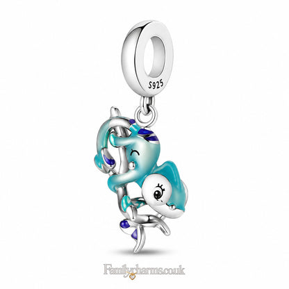 Colour Changing Chameleon Dangle Sterling Silver Charm Hallmarked S925 for Charm Bracelet and Necklace