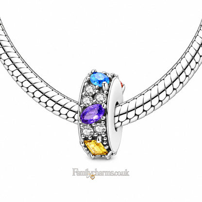 Clear and Colourful Stopper Charm Hallmarked S925 for Charm Bracelet and Necklace