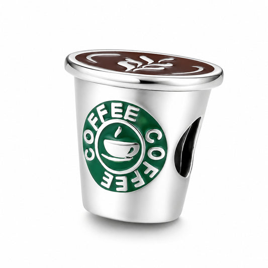 Coffee Charm Hallmarked S925 for Charm Bracelet and Necklace