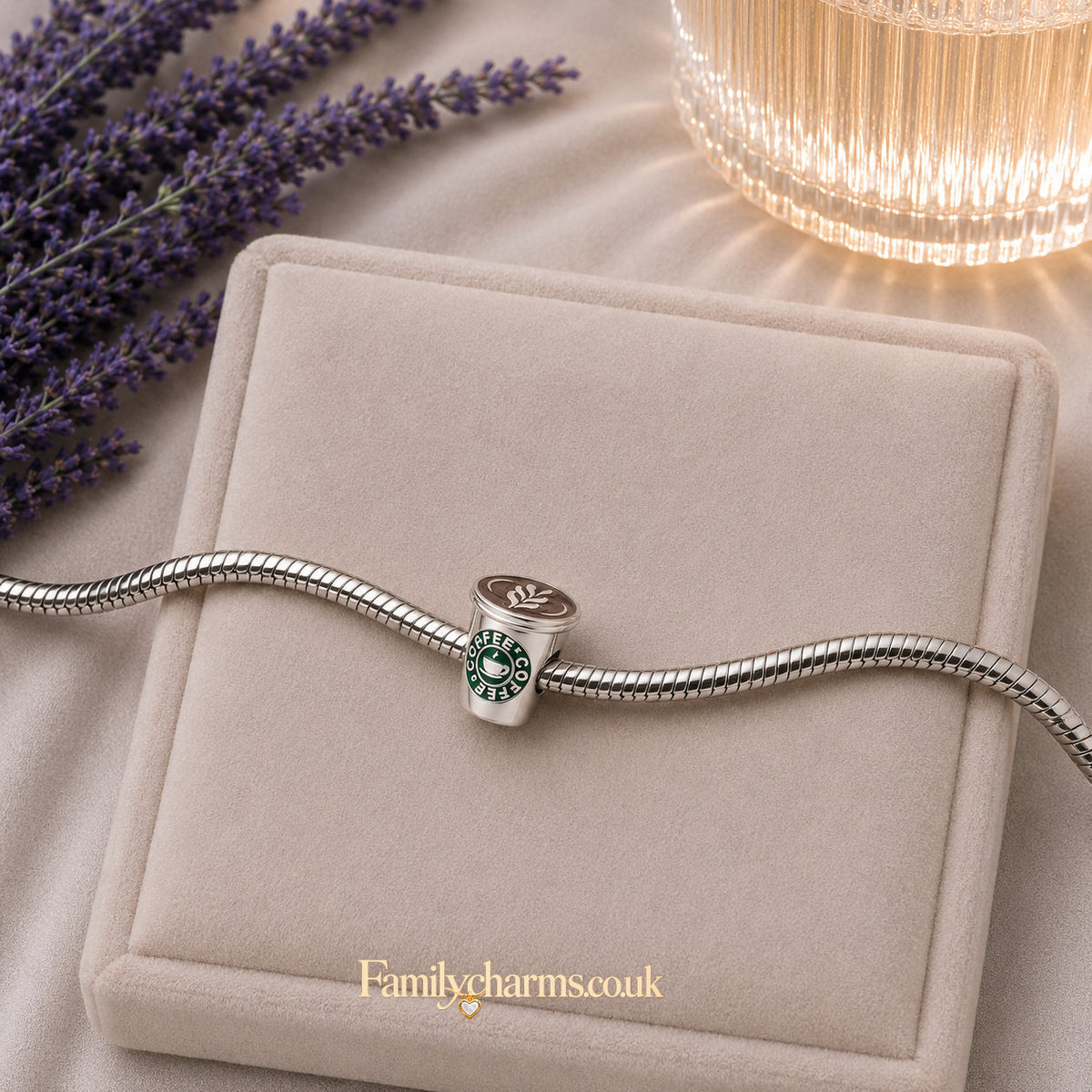 Coffee Charm Hallmarked S925 for Charm Bracelet and Necklace