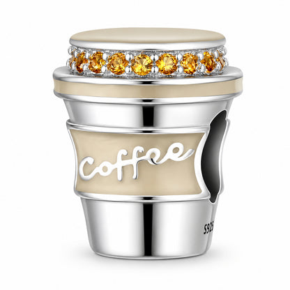 Colour Changing Coffee Cup Sterling Silver Charm Hallmarked S925 for Charm Bracelet and Necklace