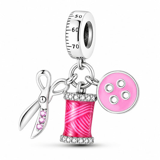 Colourful Sewing Machine Charm Hallmarked S925 for Charm Bracelet and Necklace