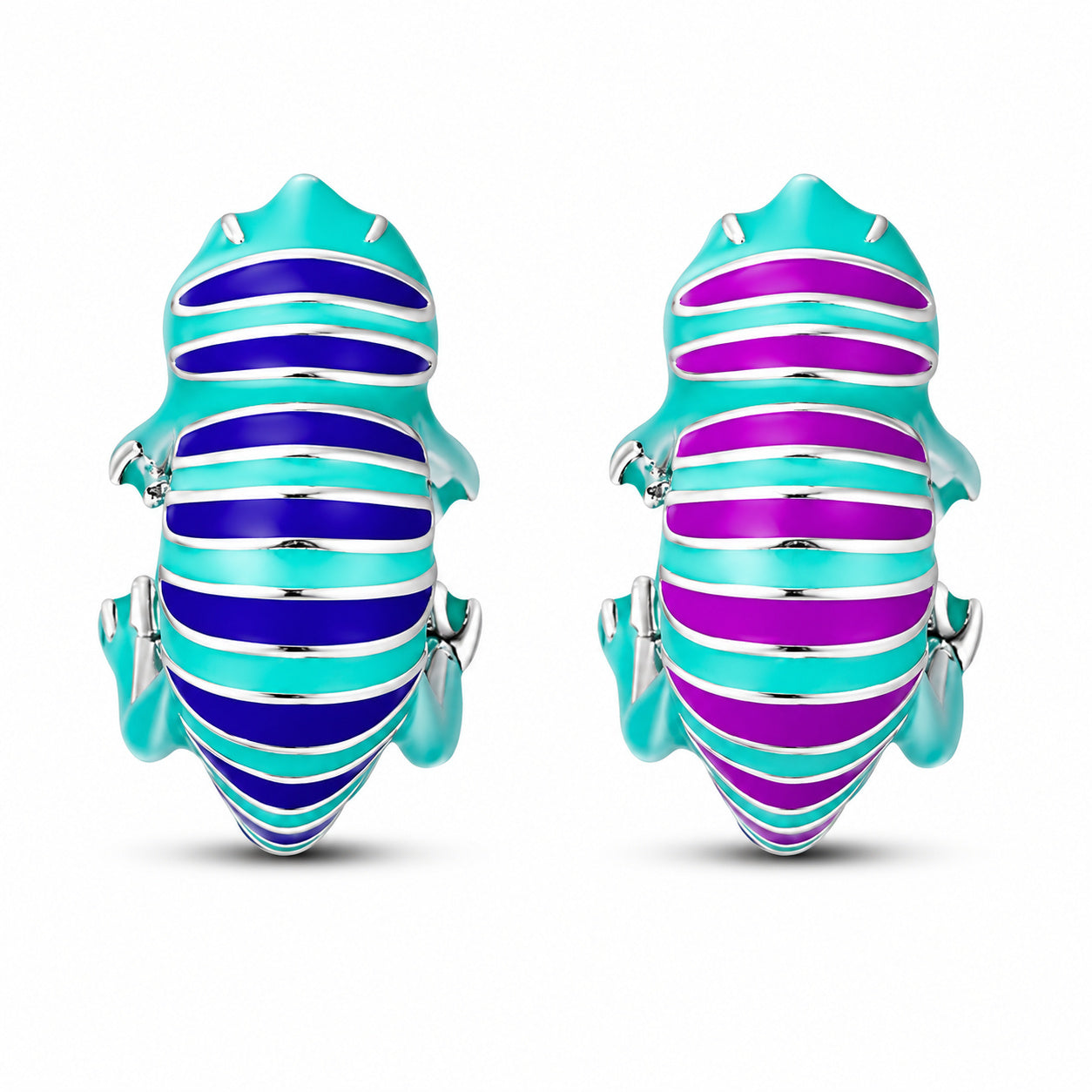 Colour Changing Chameleon Sterling Silver Charm Hallmarked S925 for Charm Bracelet and Necklace