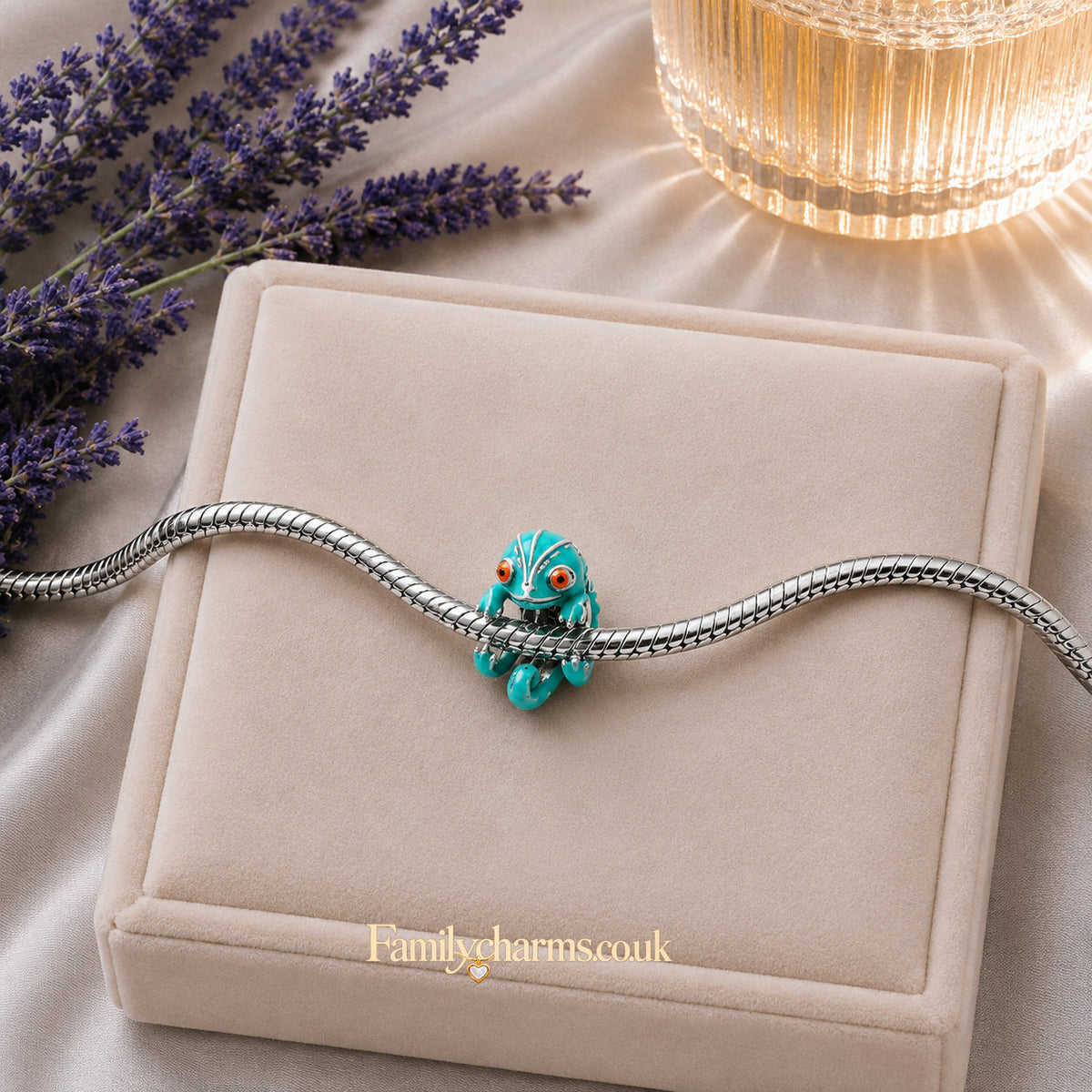 Colour Changing Chameleon Sterling Silver Charm Hallmarked S925 for Charm Bracelet and Necklace
