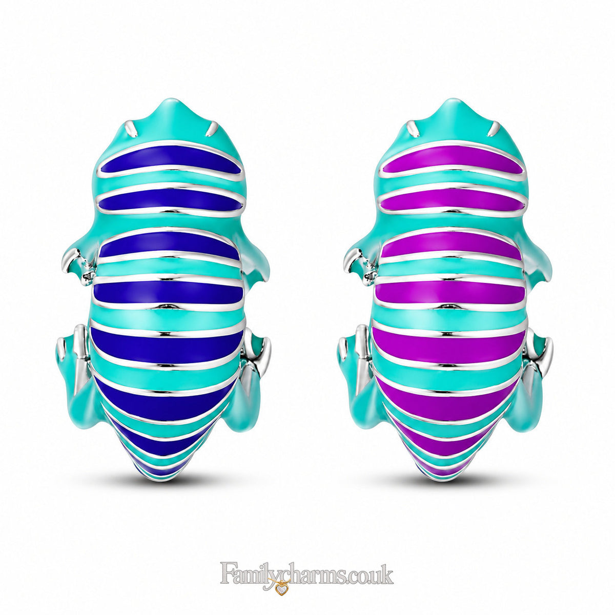 Colour Changing Chameleon Sterling Silver Charm Hallmarked S925 for Charm Bracelet and Necklace