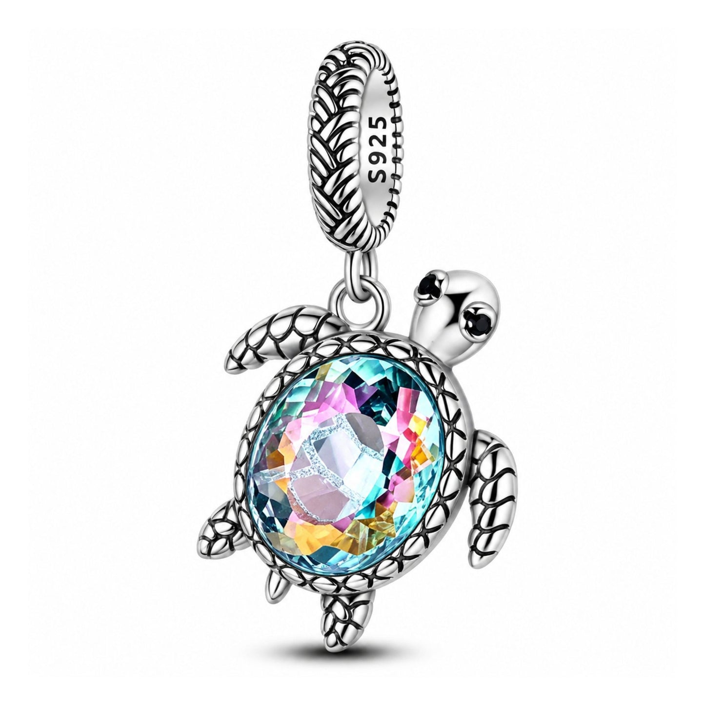 Colourful Turtle Sterling Silver Charm Hallmarked S925 for Charm Bracelet and Necklace