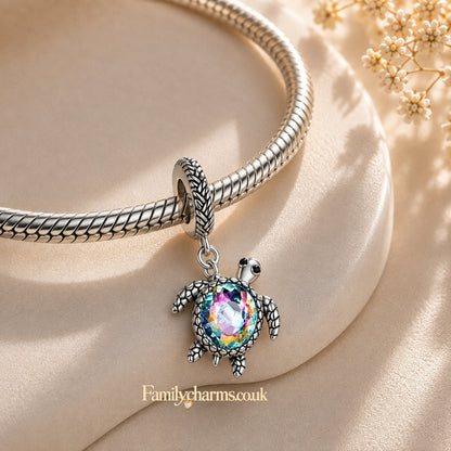 Colourful Turtle Sterling Silver Charm Hallmarked S925 for Charm Bracelet and Necklace