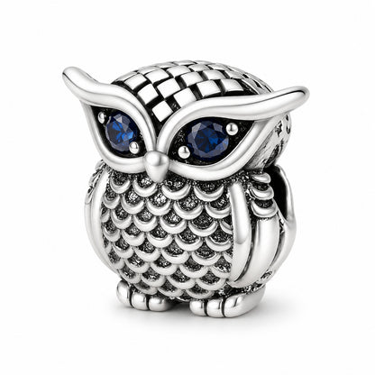 Cute Owl Charm Hallmarked S925 for Charm Bracelet and Necklace