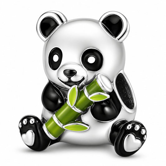 Cute Panda Sterling Silver Charm Hallmarked S925 for Charm Bracelet and Necklace