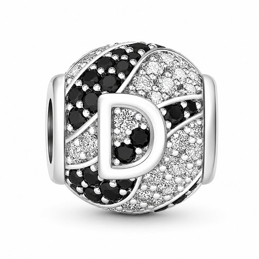 Alphabets Letter D Sterling Silver Charm Hallmarked S925 for Charm Bracelet and Necklace
