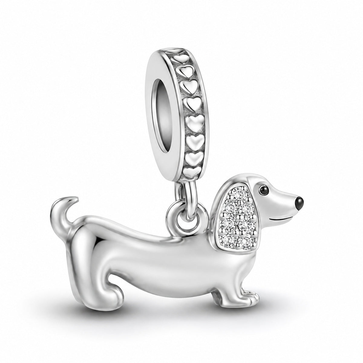 S925 Sterling Silver Dachshund Pendant Charm For Bracelets